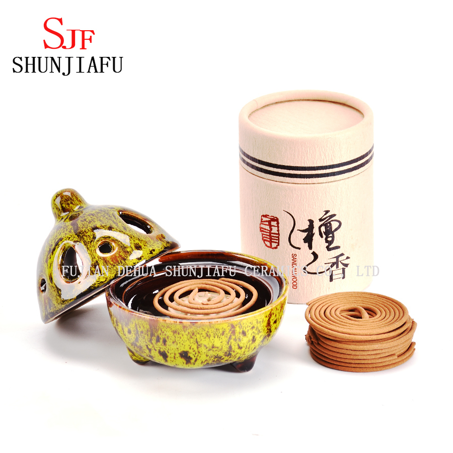 Portabobinas redondo para mosquitos de terracota