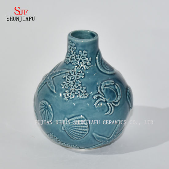 5 piezas Set de accesorios de baño de cerámica azul / a