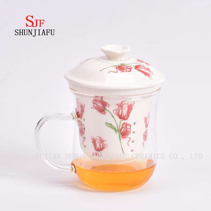 M&aacute;s estilo y colores Taza de t&eacute; de t&eacute; de flores para el hogar de oficina
