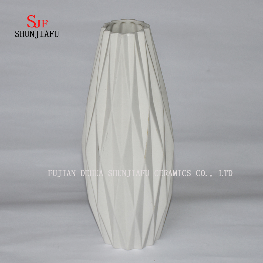 Florero de cer&aacute;mica de Origami simple / Arreglos florales / Ideas de sala de estar Accesorios para el hogar / Florero de adornos de cer&aacute;mica / M