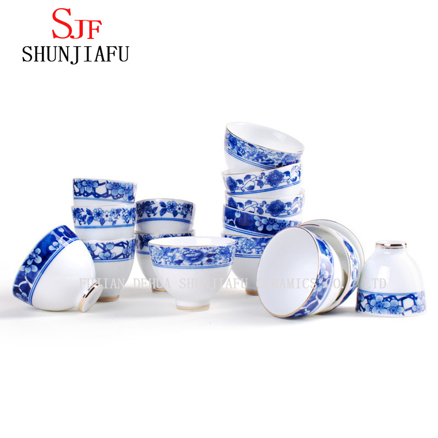 Originalidad Taza de t&eacute; de Kung Fu de porcelana azul y blanca Cer&aacute;mica Peque&ntilde;a