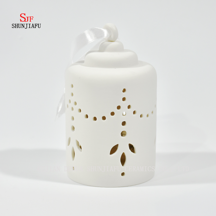 Candelabro de candelabro de cer&aacute;mica Candelero para luces de t&eacute; tallado por m&aacute;quina / C