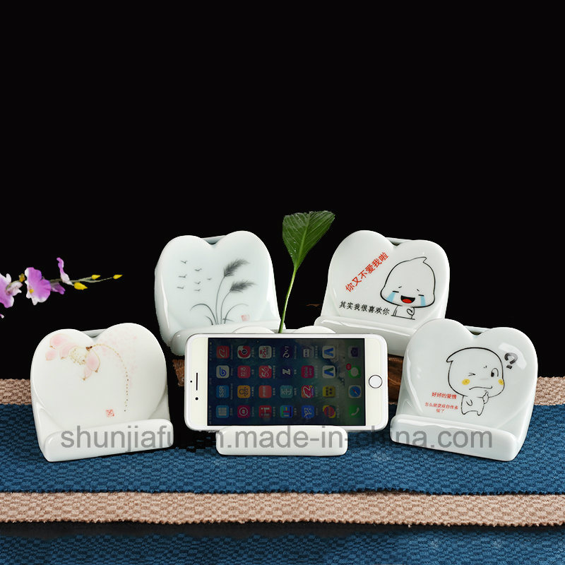 Dibujo a mano Tipo de florero de cer&aacute;mica Soporte para tel&eacute;fono m&oacute;vil