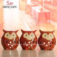 Conjunto de 3 pequeños búhos de cerámica Figurita Decoración del hogar Regalo Decorativo para el hogar