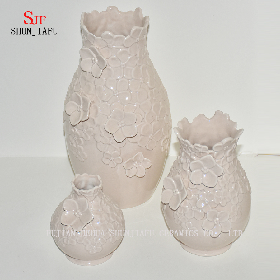 Trabajo hecho a mano Florero moderno blanco Florero de cer&aacute;mica decorativo de elecci&oacute;n del hogar, regalos para novias, mam&aacute;s, cumplea&ntilde;os y bodas