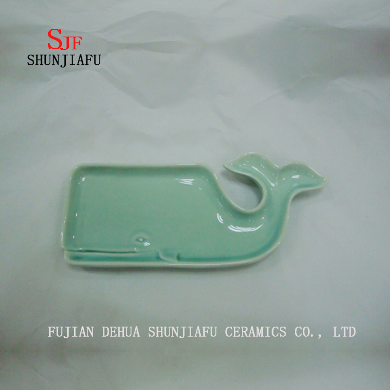 Platos para la cena de vajilla multiusos de cer&aacute;mica Dolphins-Ocean Series