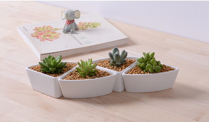 Maceta de cer&aacute;mica blanca creativa de moda