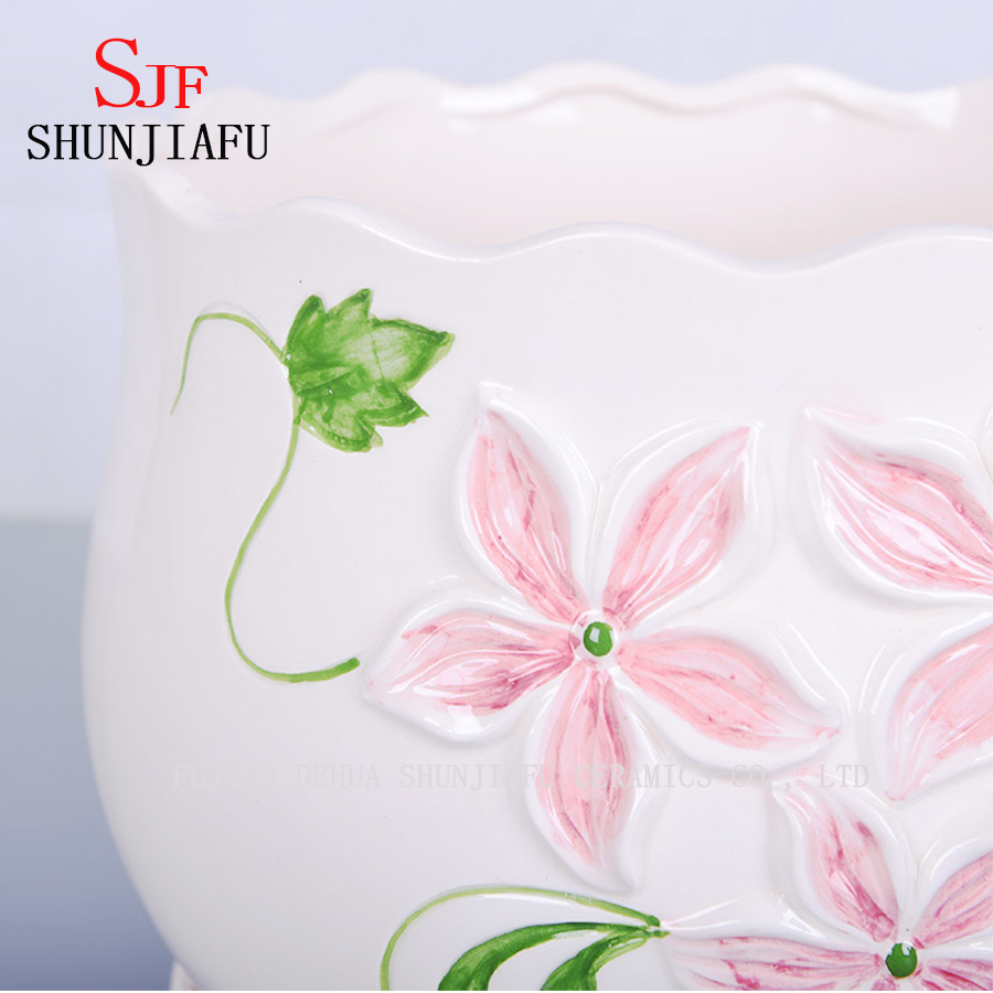 Maceta de cer&aacute;mica fresca, tranquila y elegante