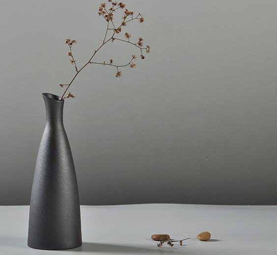 Jarr&oacute;n de cer&aacute;mica negra Art&iacute;culos para el hogar Adornos para el hogar