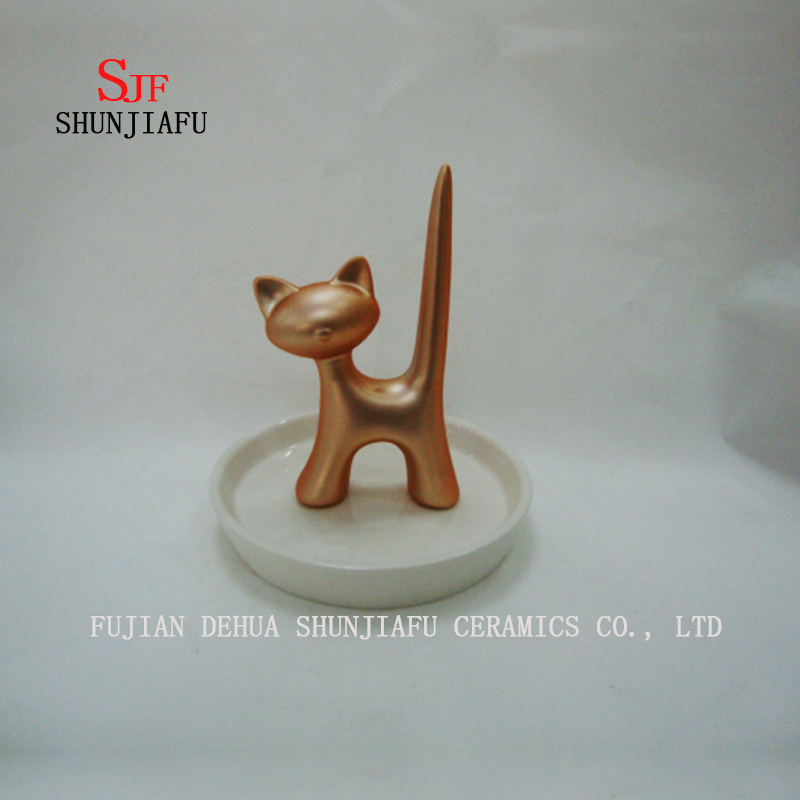 Joyer&iacute;a Collar Anillo Pendiente Gato Soporte Pantalla Organizador Titular