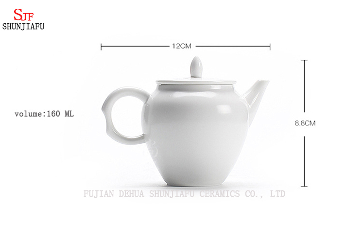 Tetera de cer&aacute;mica cl&aacute;sica blanca de 6 tazas para decoraci&oacute;n