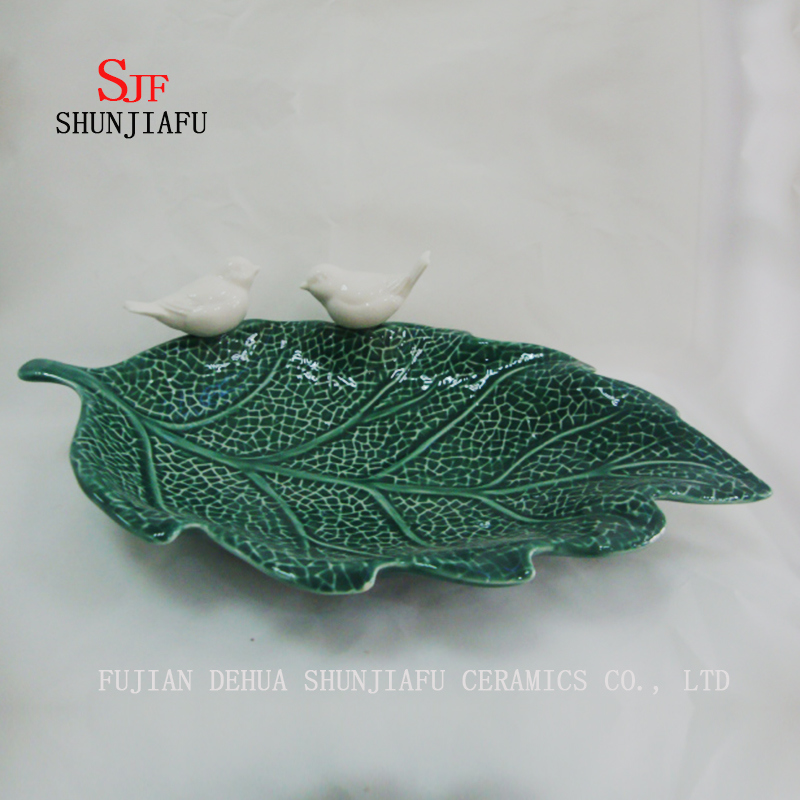 Platos de cer&aacute;mica multiusos para sazonar Platos de aperitivo, platillos de porcelana multicolores Vajilla (forma de hoja)