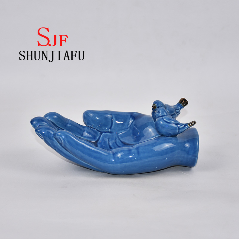 Merienda de bergamota de cer&aacute;mica o plato / plato de frutas para utensilios de cocina (azul)