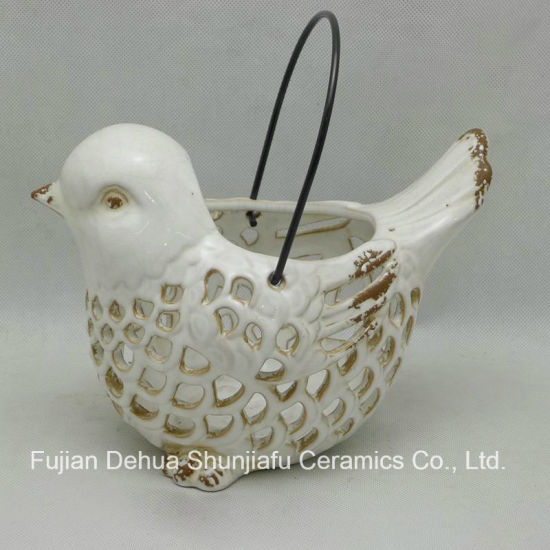 Ahueca las linternas de cerámica de la vela de Typle Bird