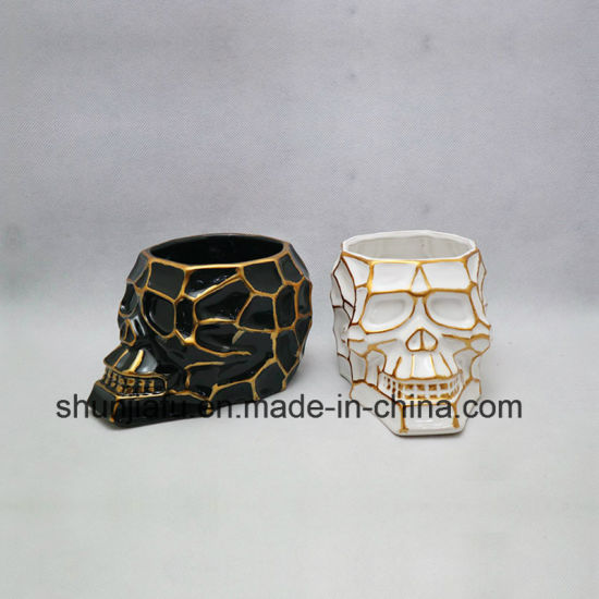Maceta de cerámica de diseño creativo tipo calavera