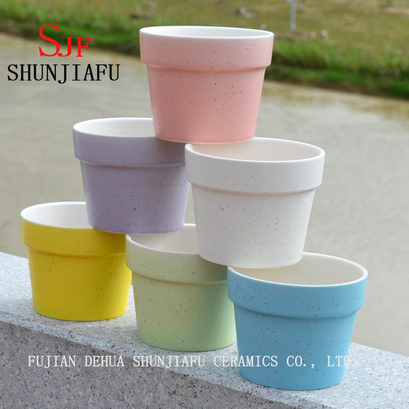 Macaron Colorido Peque&ntilde;a Maceta Suculenta Maceta De Cer&aacute;mica Contenedor Decoraci&oacute;n Del Hogar