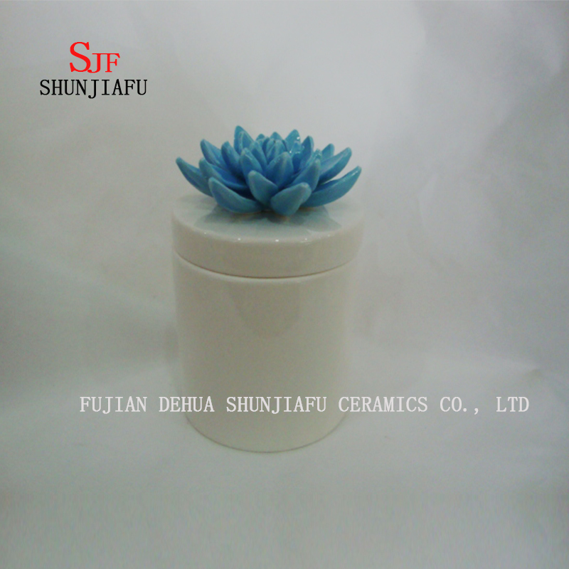 Nuevo joyero hecho a mano de flores azules redondas