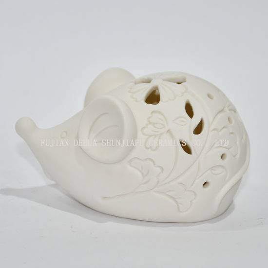 Linterna de tormenta de luz de té de diseño de cerámica con forma de ratón - Candelero / Regalo de Navidad