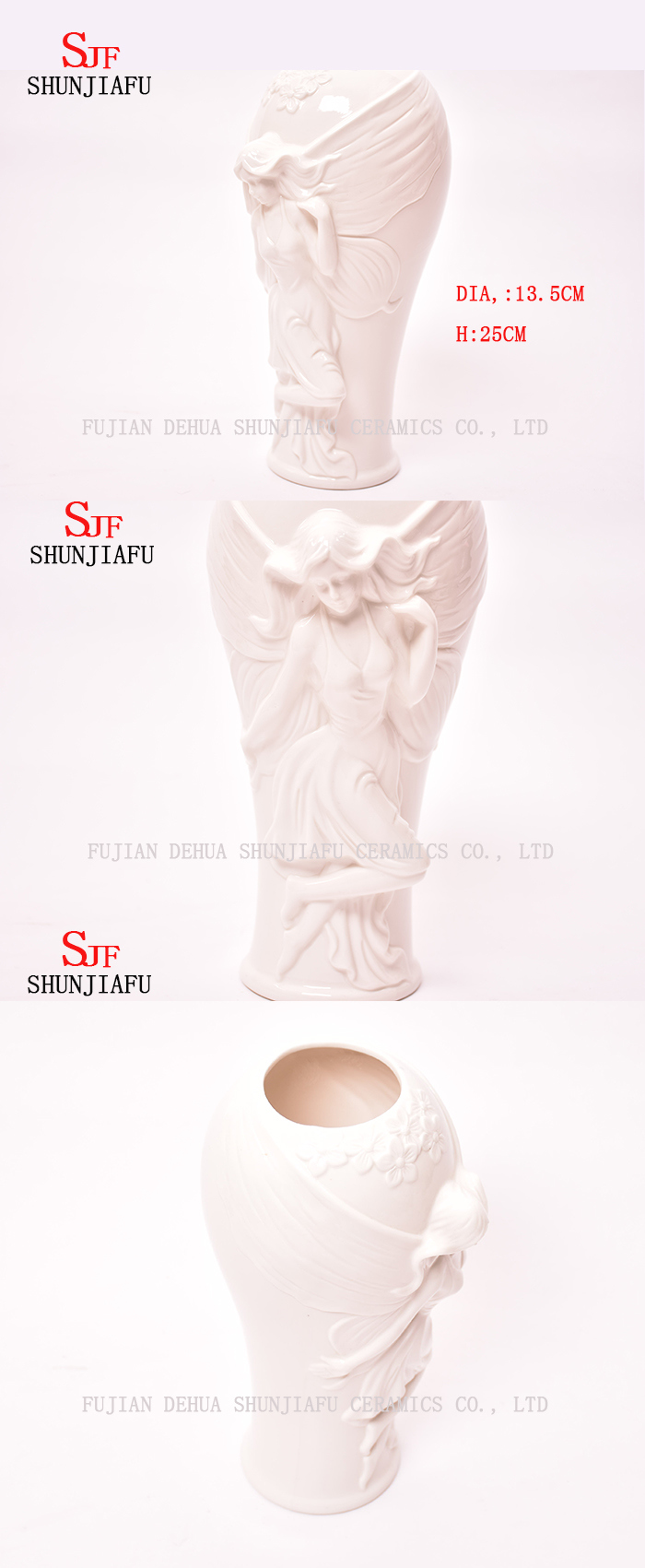 Venta caliente de todo tipo de dise&ntilde;o de florero de cer&aacute;mica moderno Jarr&oacute;n en relieve Bienvenido pedidos de OEM