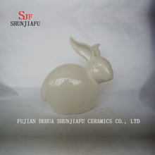 Lindo conejo artículos de decoración de cerámica para sala de estar hogar o escritorio decoración cerámica animal