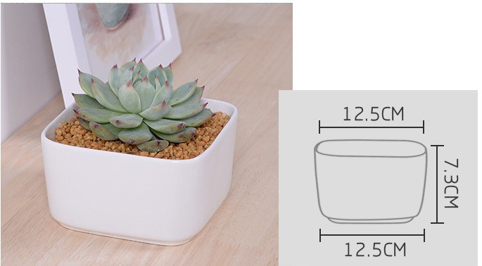 Mesa Mesa De Centro Circular Maceta De Cer&aacute;mica Blanca Grande