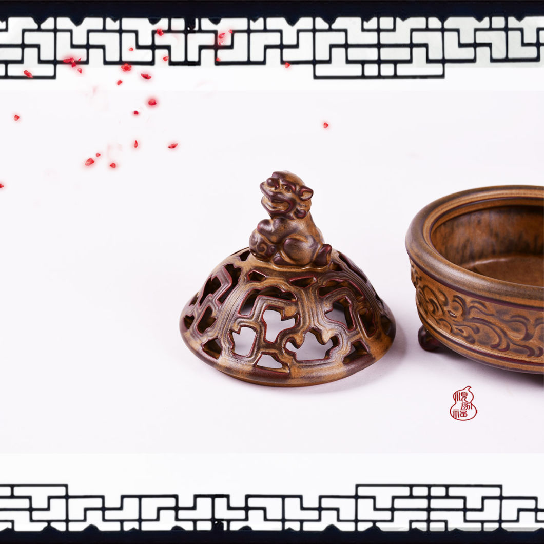 un solo quemador de incienso de le&oacute;n Incensario de quemador de incienso de estilo cl&aacute;sico