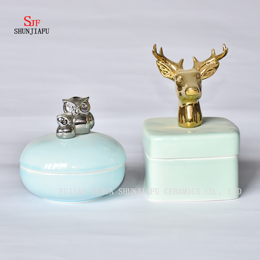 Forma animal; Caja de cer&aacute;mica, caja de joyer&iacute;a