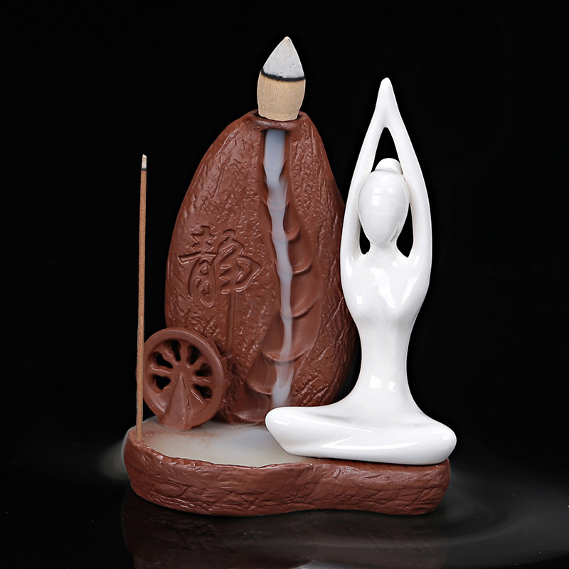 Incensario de quemador de incienso de cer&aacute;mica Yoga originalidad