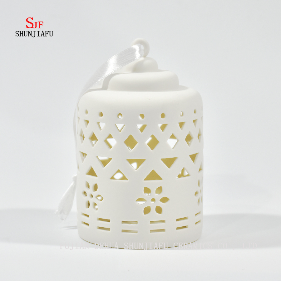 Candelabro de candelabro de cer&aacute;mica Candelero para luces de t&eacute; tallado por m&aacute;quina / C