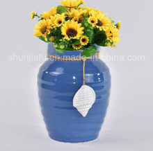 Florero de cerámica Regalo ideal para fiesta, boda, hogar, SPA (azul)