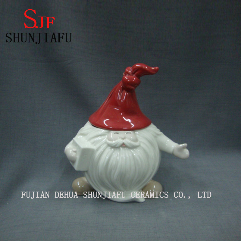 Precioso tarro de cer&aacute;mica de Pap&aacute; Noel o decoraciones navide&ntilde;as familiares