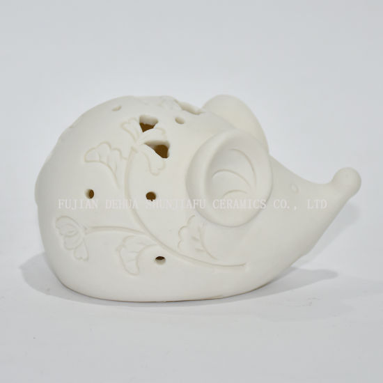 Linterna de tormenta de luz de té de diseño de cerámica con forma de ratón - Candelero / Regalo de Navidad