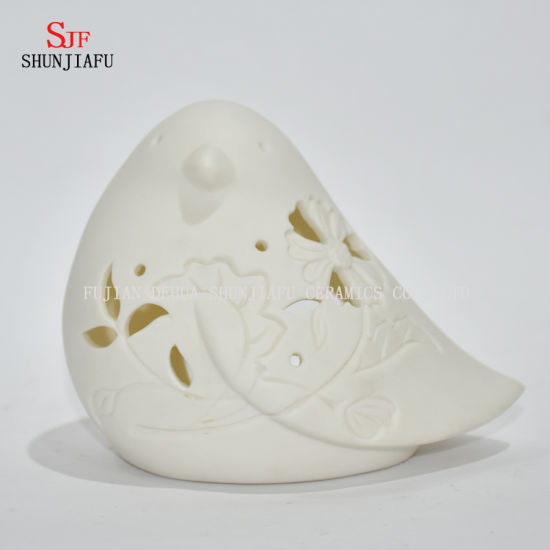 Cute Bird Shape Ceramic Design Tea Light Storm Lantern - Candelero / Regalo de Navidad