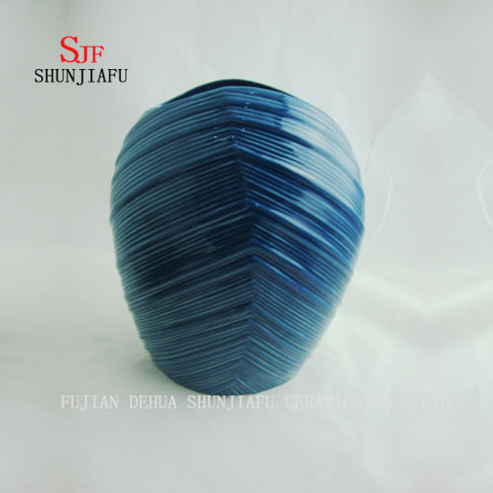 Florero de cerámica Blue Water Lines, 2 tamaños / a