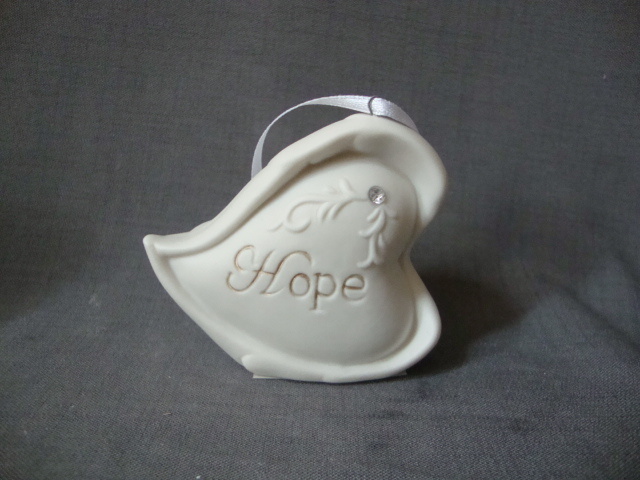 Decoraciones para el hogar de porcelana en forma de coraz&oacute;n con cristal artificial, blanco