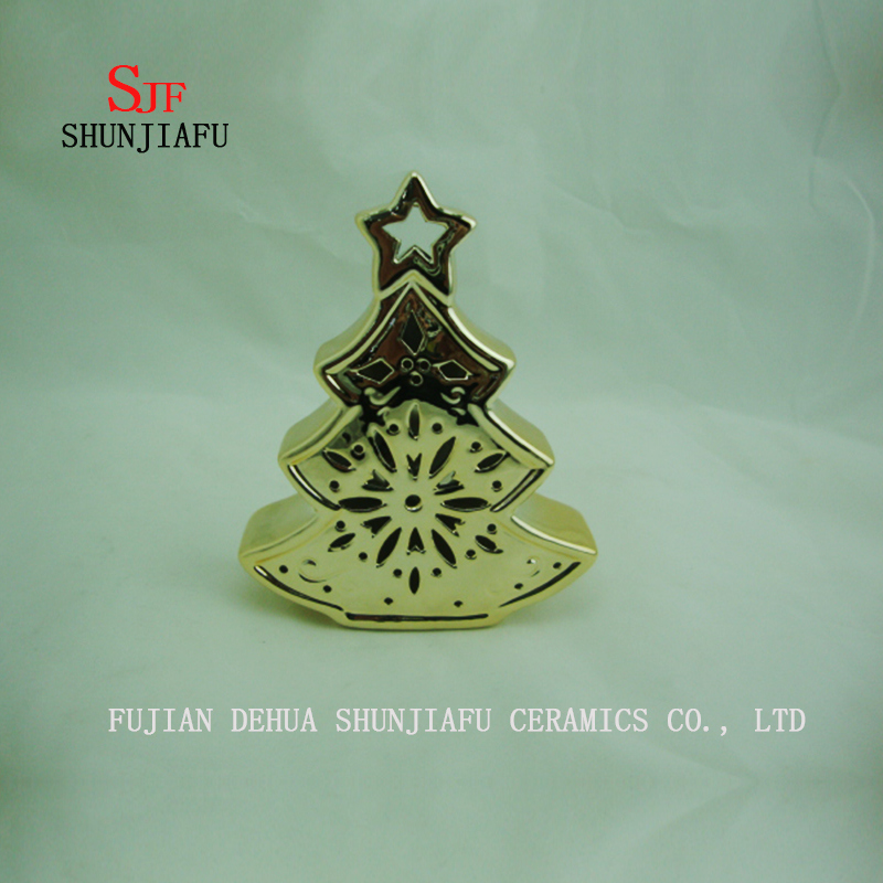 Galvanoplastia Best Choice Products &Aacute;rbol de Navidad de mesa de cer&aacute;mica preiluminada