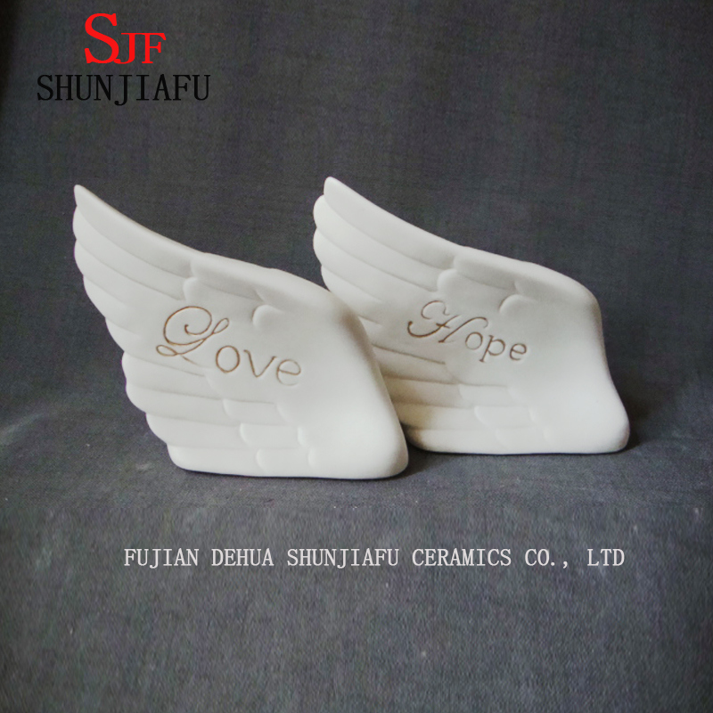 Alas de &aacute;ngel de cer&aacute;mica con letra