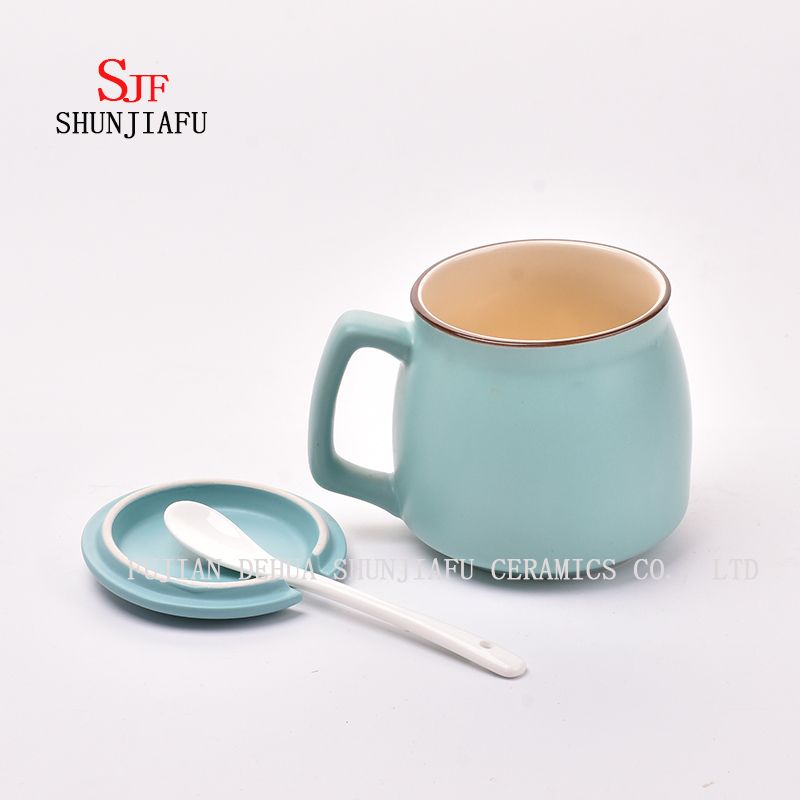 Taza creativa de cer&aacute;mica con tapa. Desayuno Coffee Cup