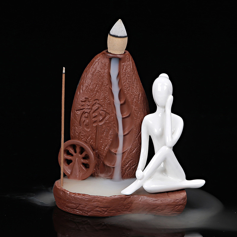 Incensario de quemador de incienso de cer&aacute;mica Yoga originalidad