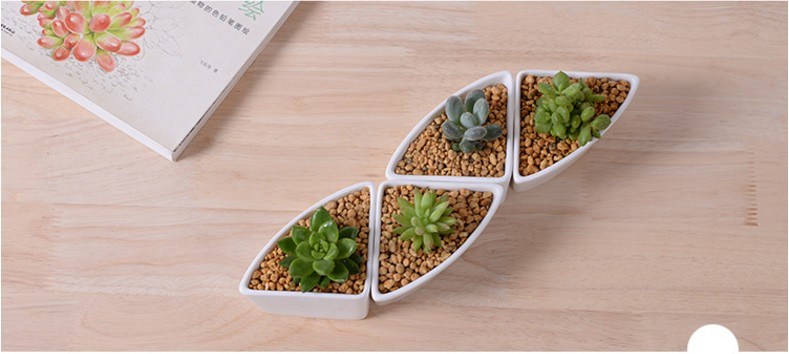 Base circular con maceta de cer&aacute;mica blanca grande