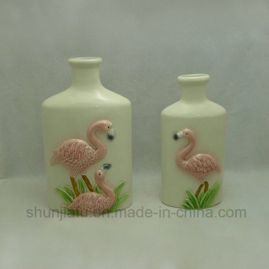 Flamingos Pantter Jarrón de cerámica esmaltada