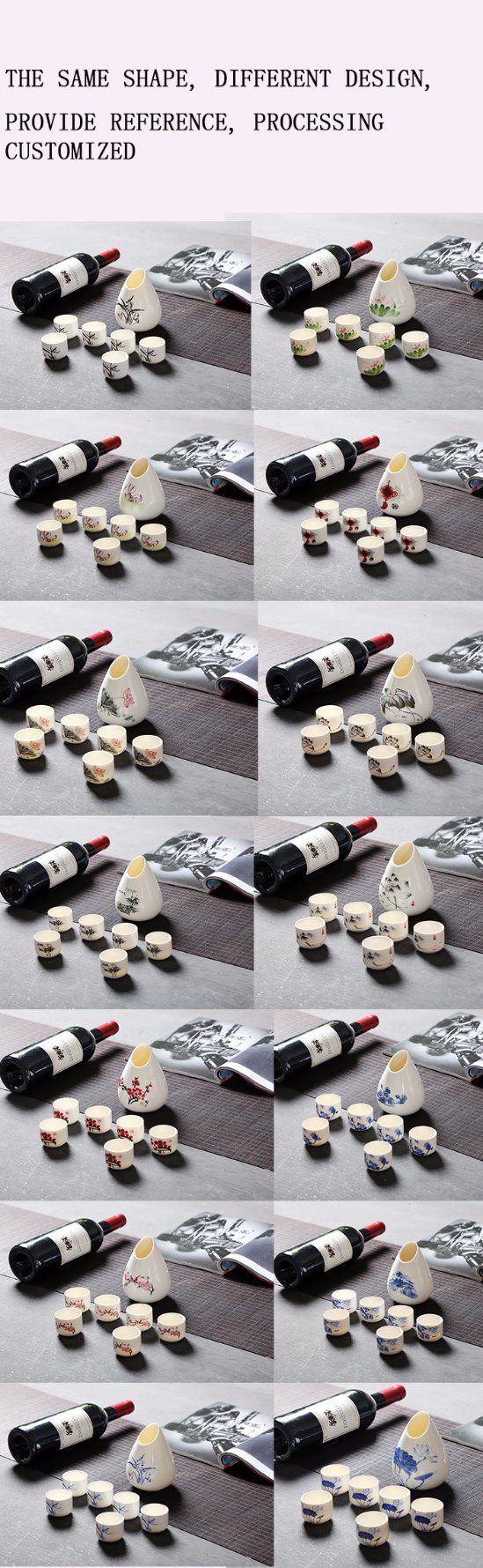 Copa de porcelana de hueso / vino de cer&aacute;mica; Copa con impresi&oacute;n.