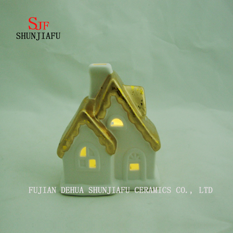 Small House Candlesticks Light House - Portavelas de cer&aacute;mica - E