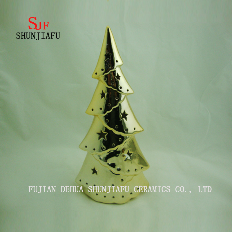 &Aacute;rbol de cer&aacute;mica electrochapada de Navidad
