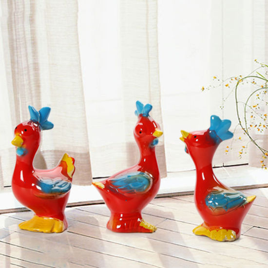 Familia originalidad gordita cerámica esmaltada gallo artesanía decoración del hogar