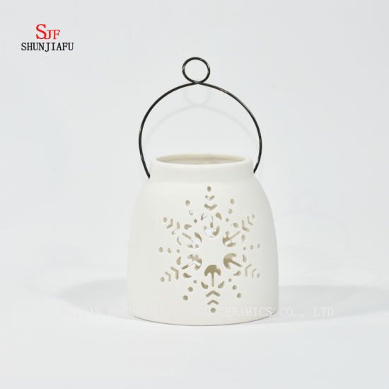 Diseño de cerámica blanca Tea Light Storm Lantern