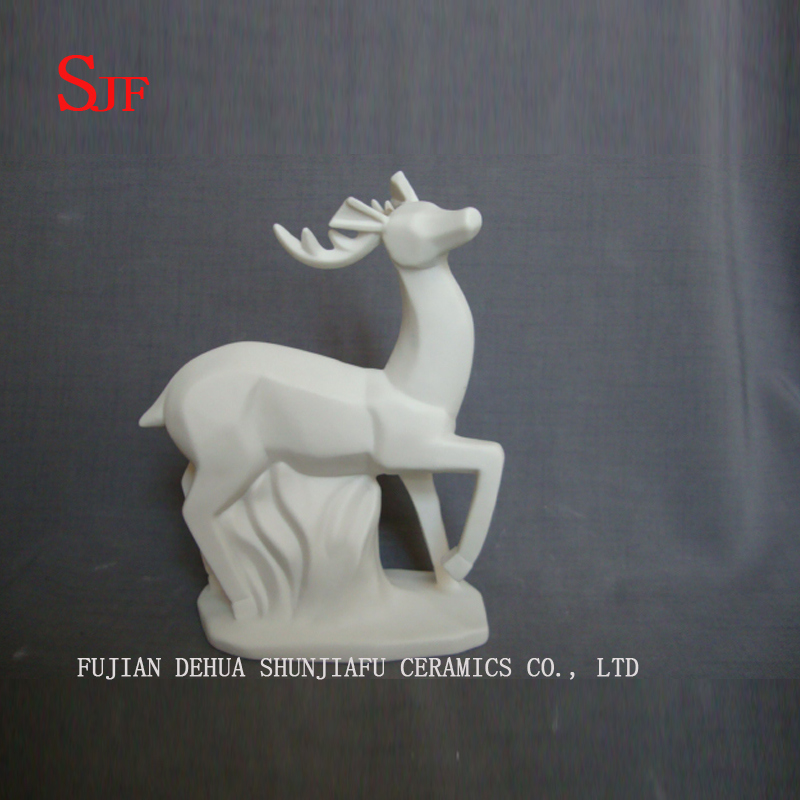 Cer&aacute;mica blanca Decoraci&oacute;n Animales Estatuilla Milu Ciervos Porcelana Esculturas Renos Artesan&iacute;as Navidad