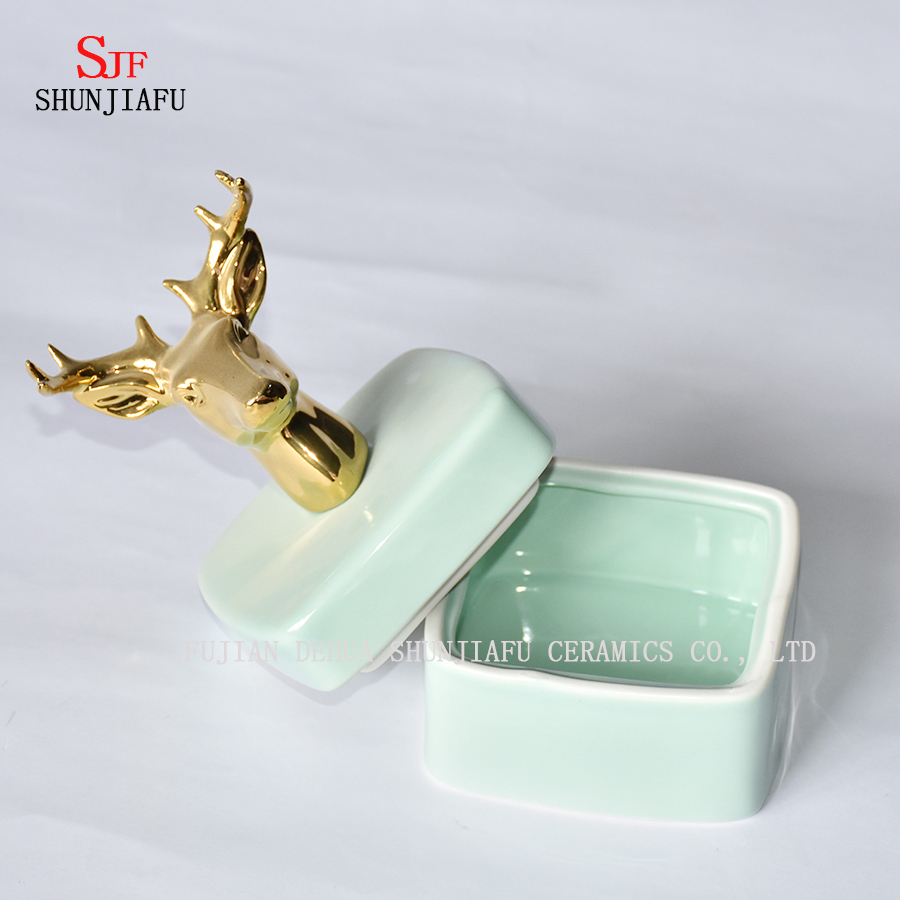 Forma animal; Caja de cer&aacute;mica, caja de joyer&iacute;a