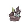 Home Stick Holders verde Ganesha Backflow Quemador de incienso Elefante dios Emblema Auspicioso y Éxito Ceramic Cone Censer Decoración para el hogar