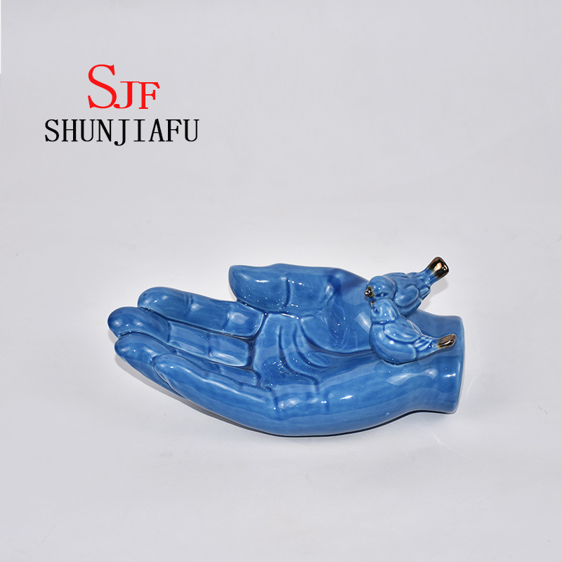 Merienda de bergamota de cer&aacute;mica o plato / plato de frutas para utensilios de cocina (azul)